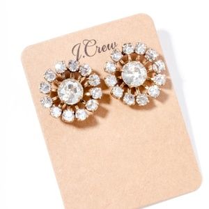 Jcew flower crystal statement earrings